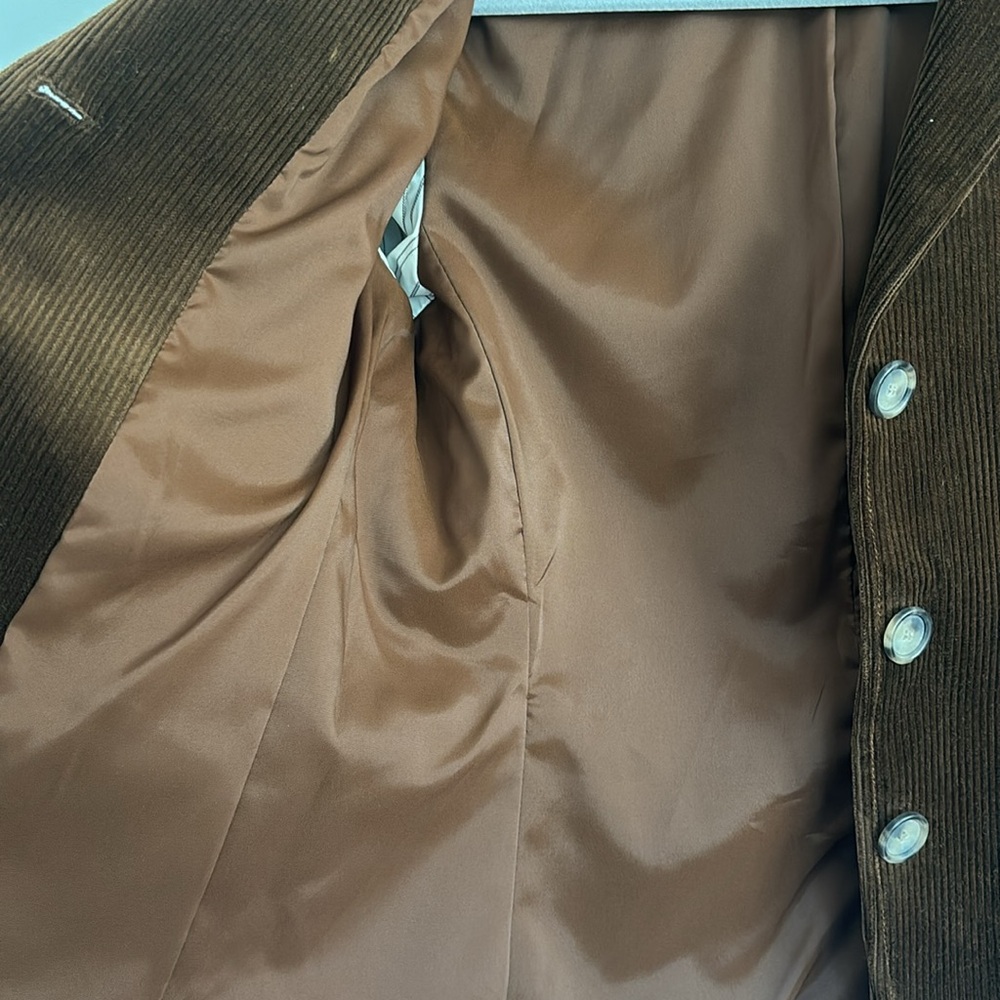 Theory rich chocolate brown corduroy blazer, size 8 - Picture 7 of 11